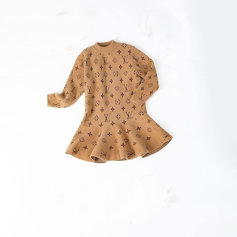 ルイヴィトン ベビー服 女の子 キッズ 長袖 ワンピース ハイブランド