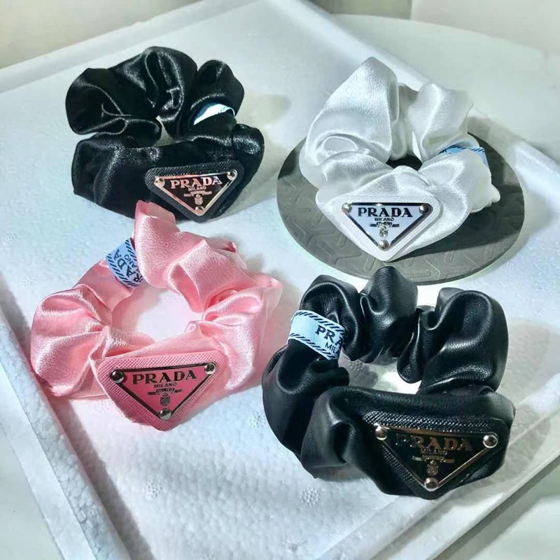 プラダブランドヘアゴム レディース向け 光沢感 偽シルク シュシュ 髪