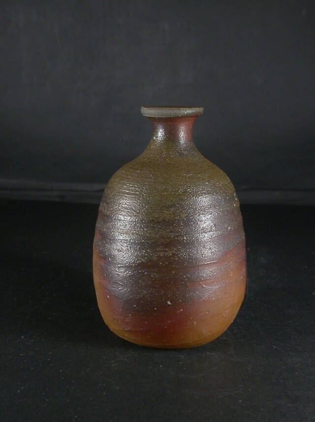 備前焼 登窯 備前焼名門作家 伊勢崎 紳 共箱付黄ゴマ徳利5 備前焼卸