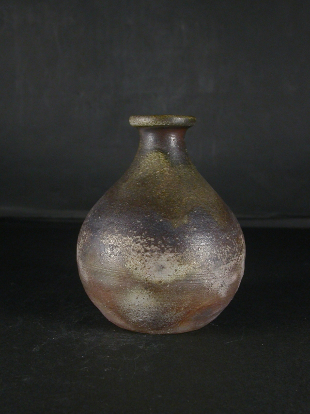 備前焼 登窯 備前焼物故作家 小川 秀蔵 共箱付き桟切・黄ゴマ徳利1