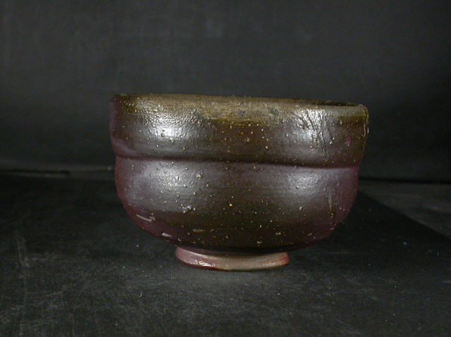 備前名工 榊原貢 作 備前焼 作 備前 茶碗 共箱 共布 栞 茶器 抹茶碗