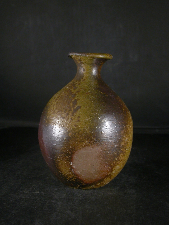 備前焼 登窯 岡山県無形文化財 吉本 正 四方桟盛蓋共箱付き窯変徳利8