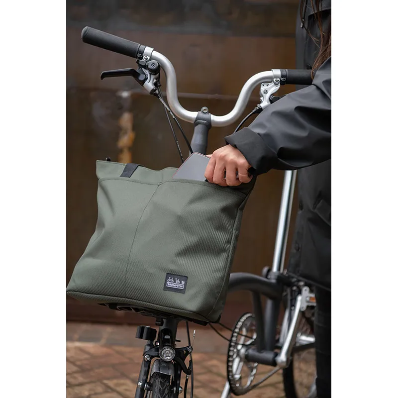Brompton Borough Tote Bag with Frame in Olive Green