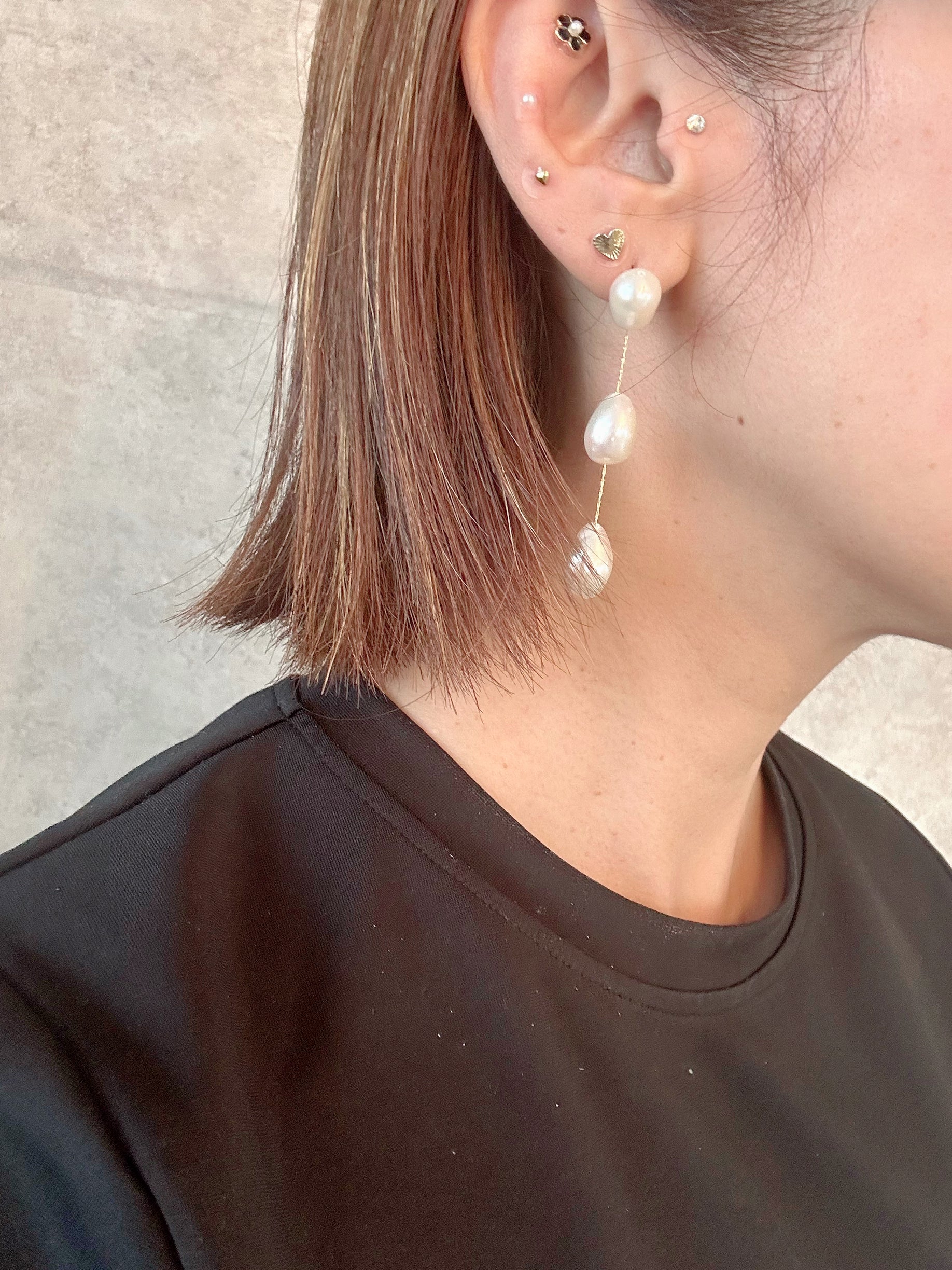 3連淡水パール ピアス＆イヤリング – おしゃれ花嫁様ブライダル