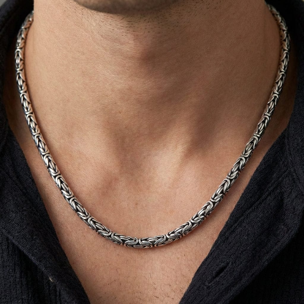 5mmビザンチンチェーンネックレス｜ヘビー・スターリングシルバー