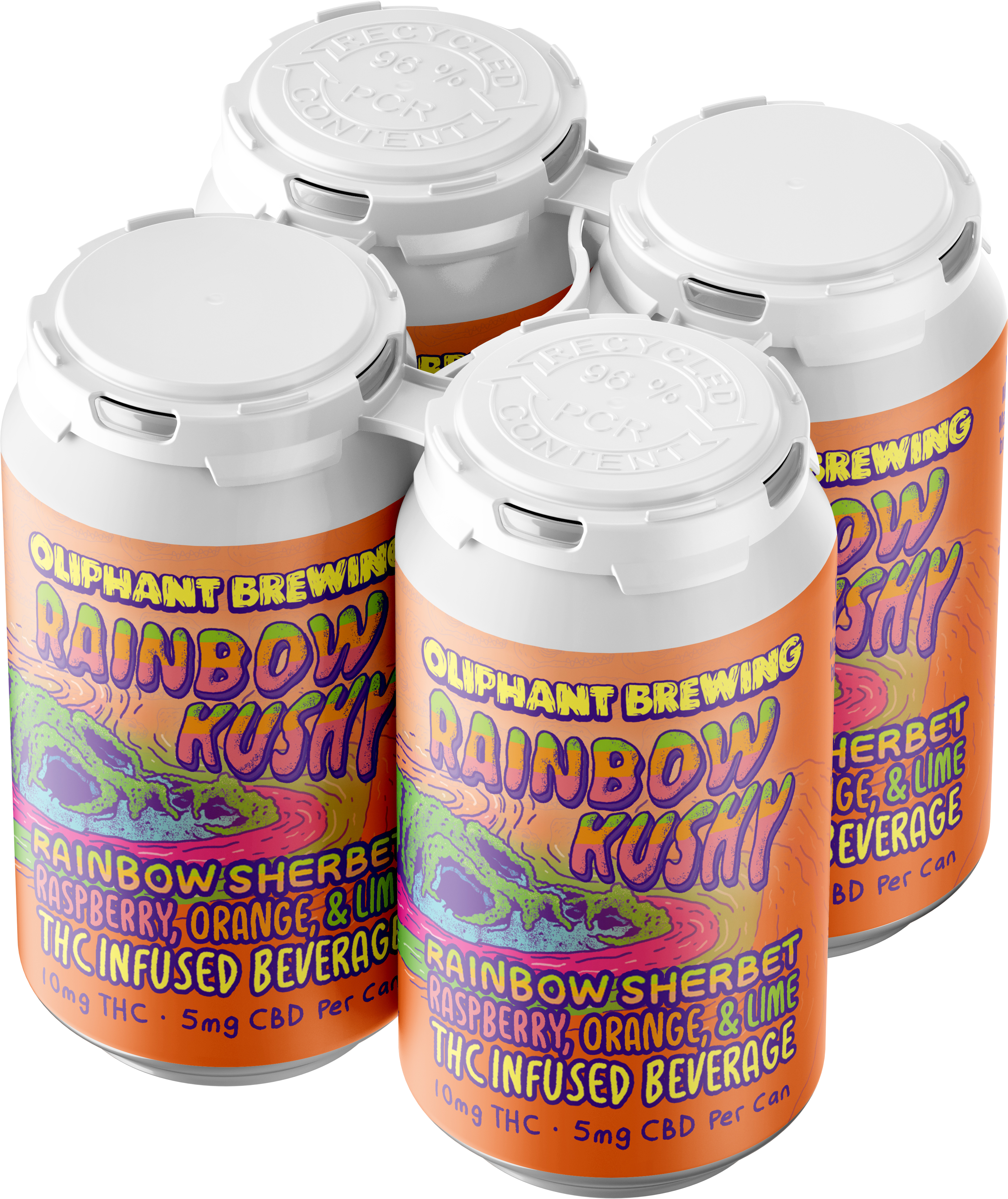 Oliphant Rainbow Kushy 10mg THC 5mg CBD | 4 pack of 12 oz Can