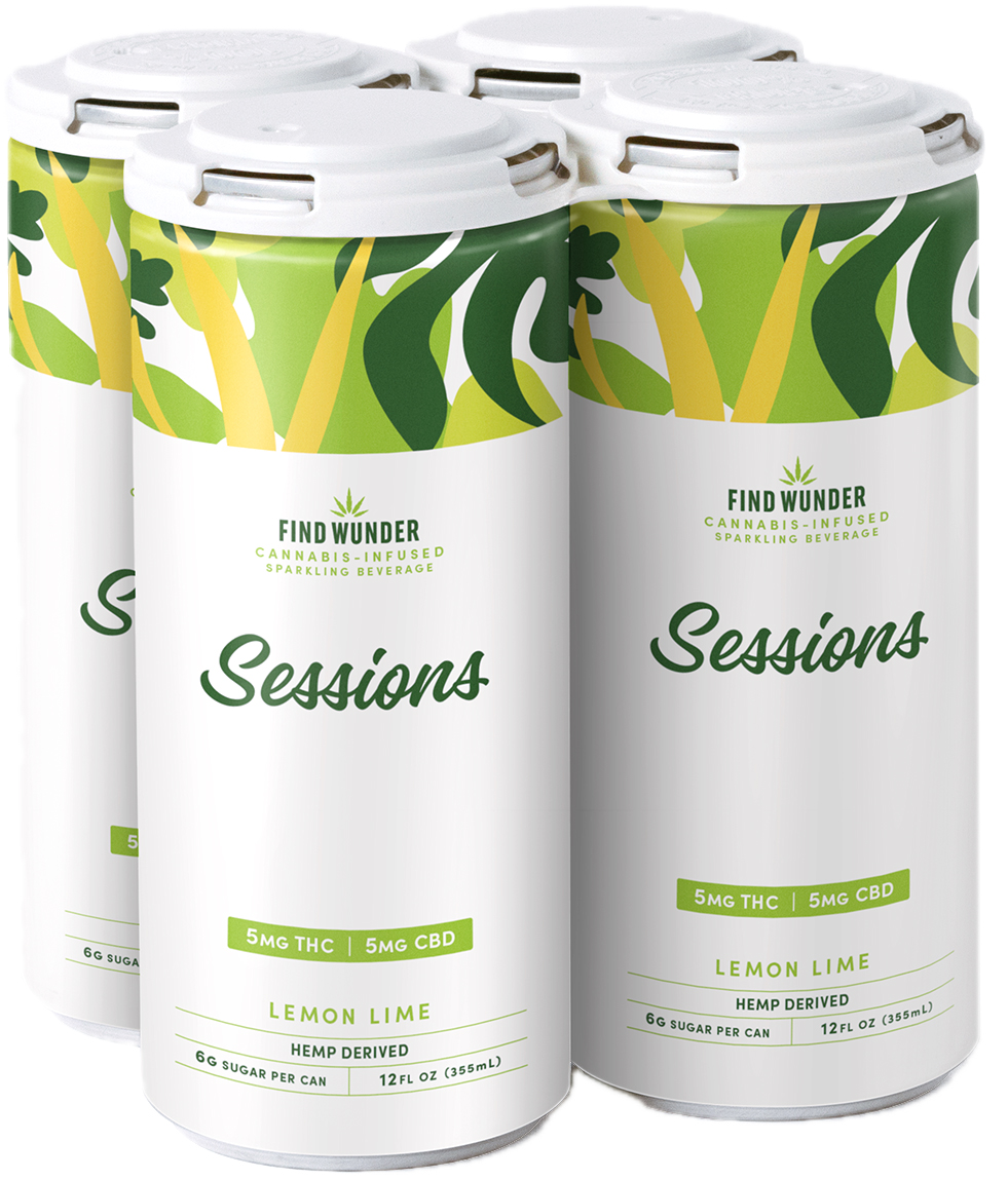 Find Wunder Sessions Lemon Lime 5mg THC 5mg CBD | 4 pack of 12 oz Can