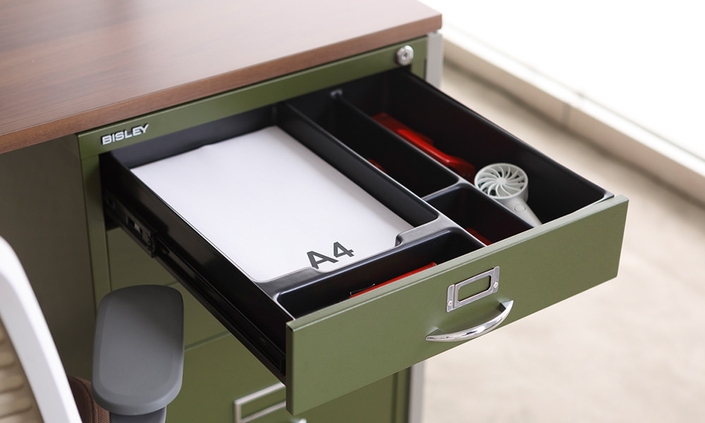 BISLEY ビスレー 1F3 - ファイリングキャビネット 引き出し4段 クローム