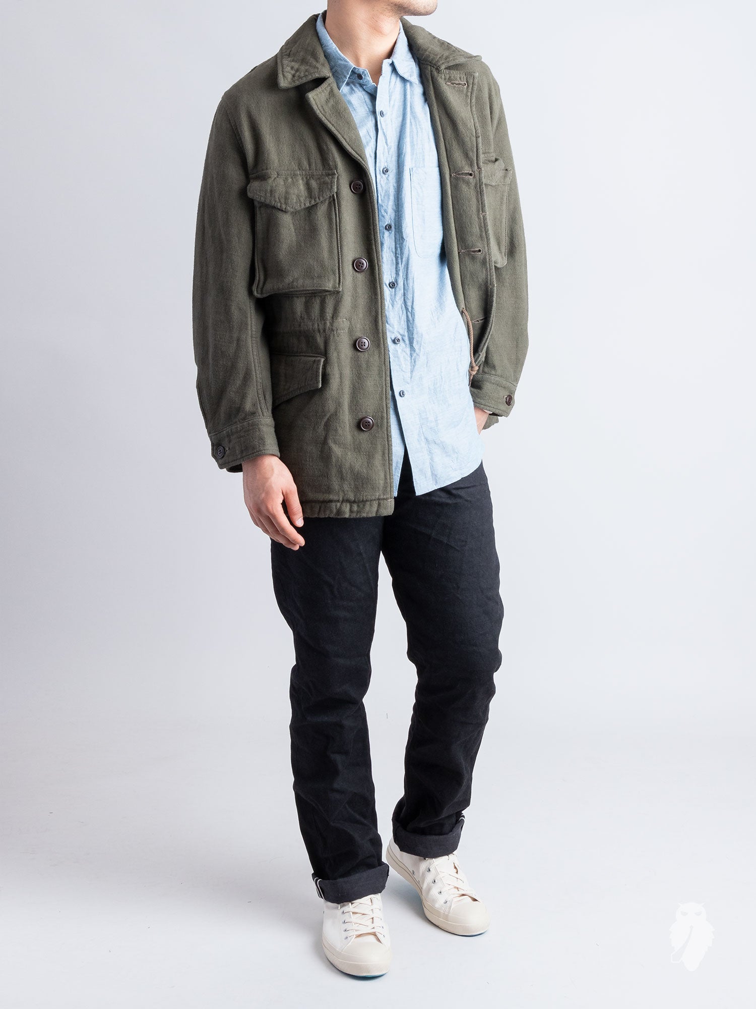 Sage de Cret Field Jacket in Khaki - Blue Owl – Blue Owl Workshop