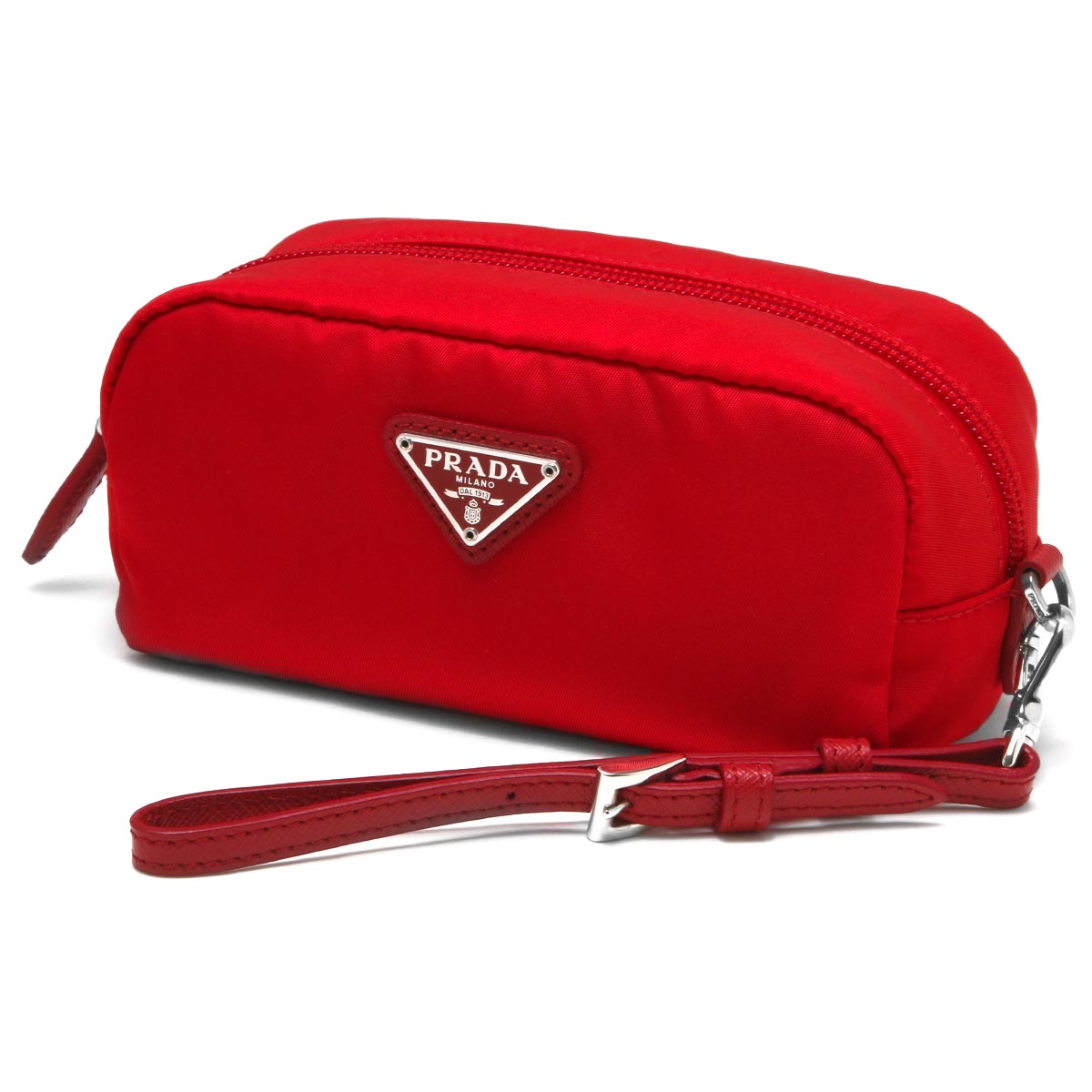 プラダ ポーチ バッグ レディース ヴェラ 三角ロゴプレート ロッソ