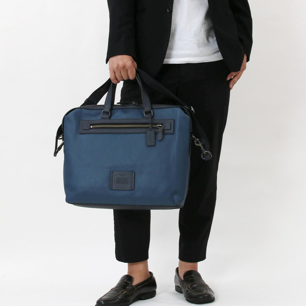 ✨良品✨ coach ビジネスバッグ トートバッグ レザー ブルー ビジネス