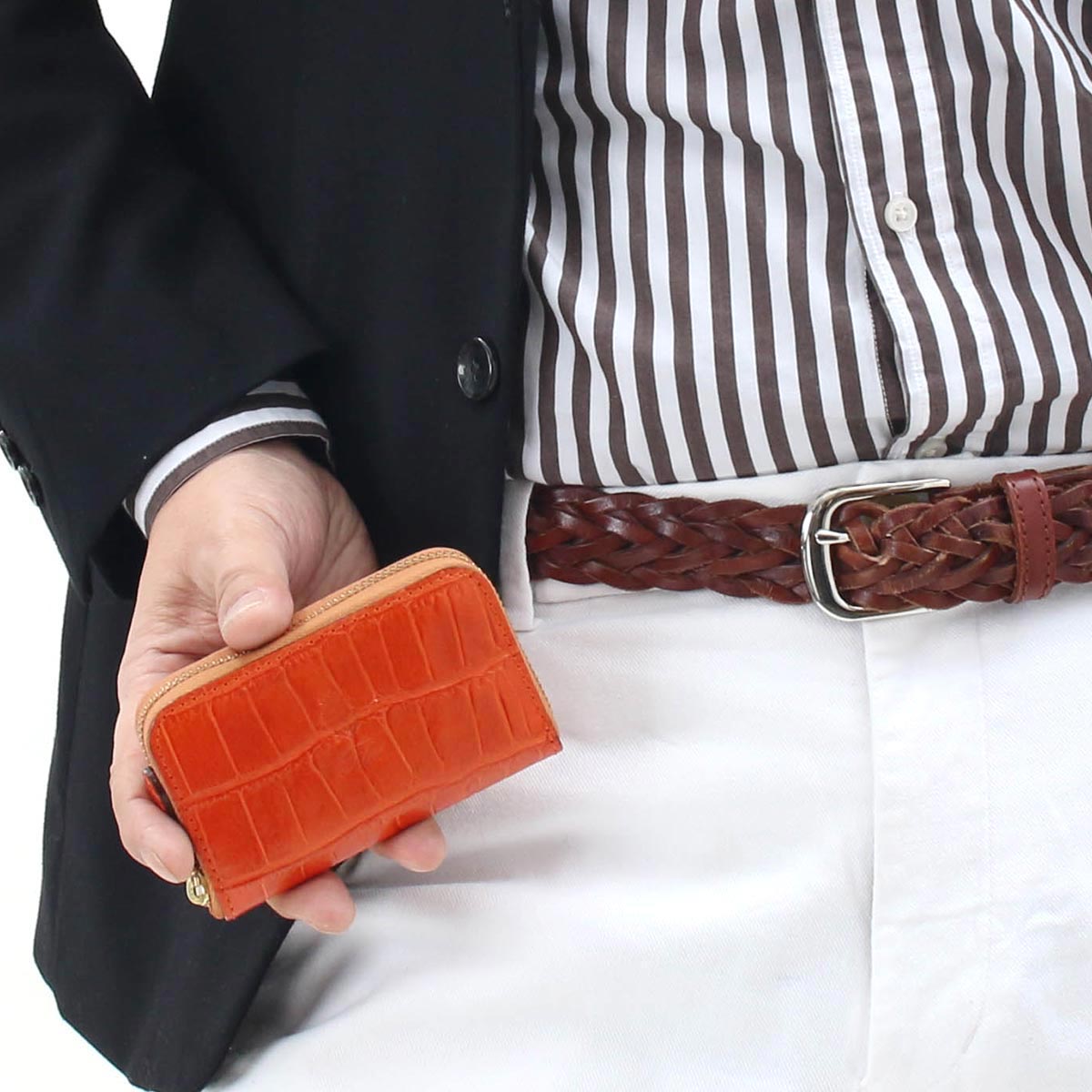 フェリージ コインケース（小銭入れ） 財布 メンズ クロコ型押し