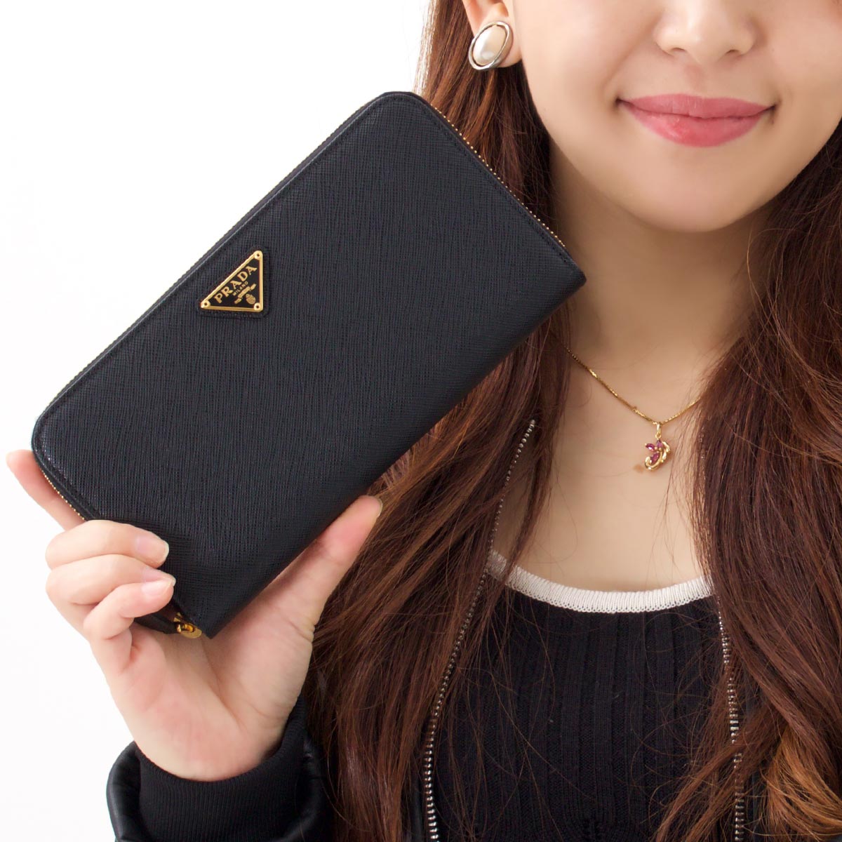 プラダ 長財布 財布 レディース SAFFIANO TRIANG 三角ロゴプレート
