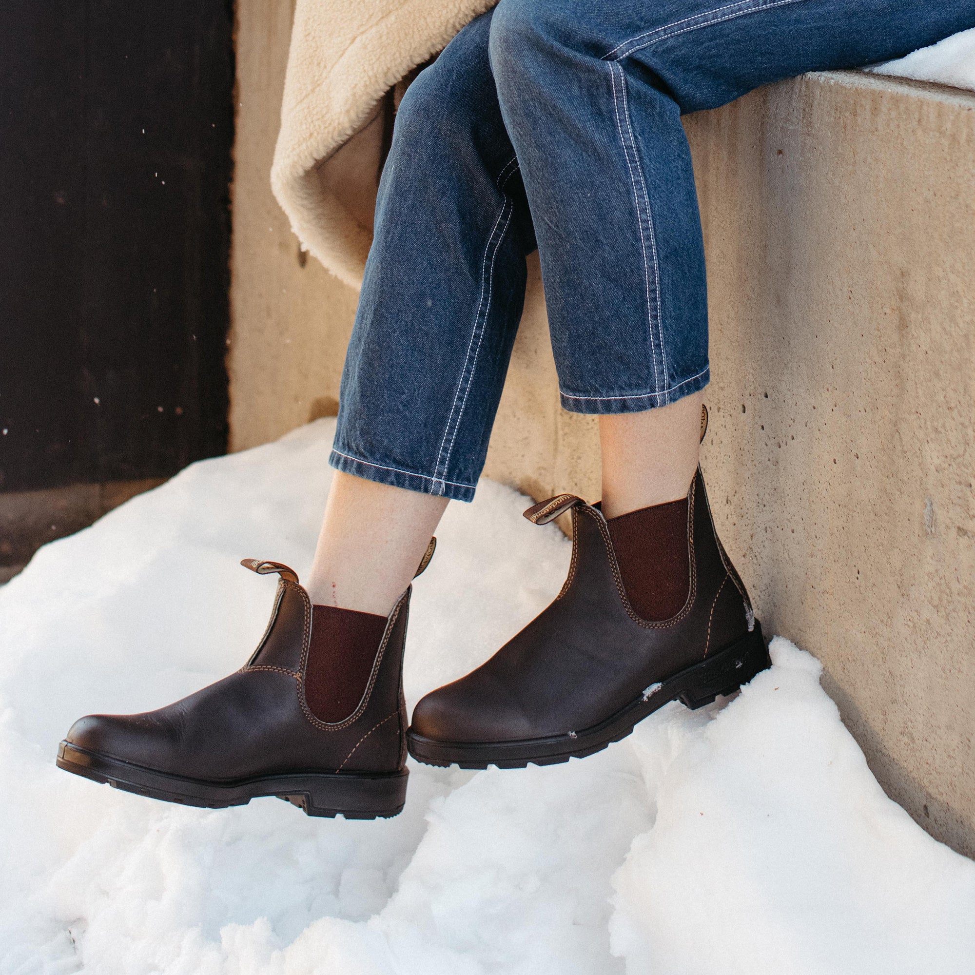 Stout Brown Premium Leather Chelsea Boots, Women's Originals 500
