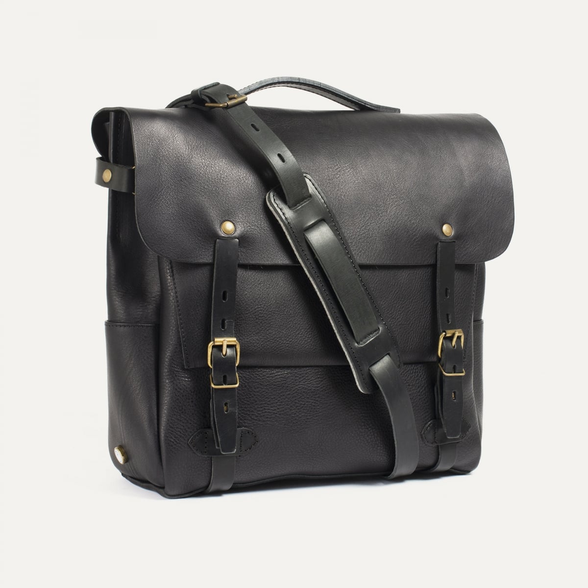 Postman bag Eclair L - Black- Leather satchel, Briefcase, Backpack