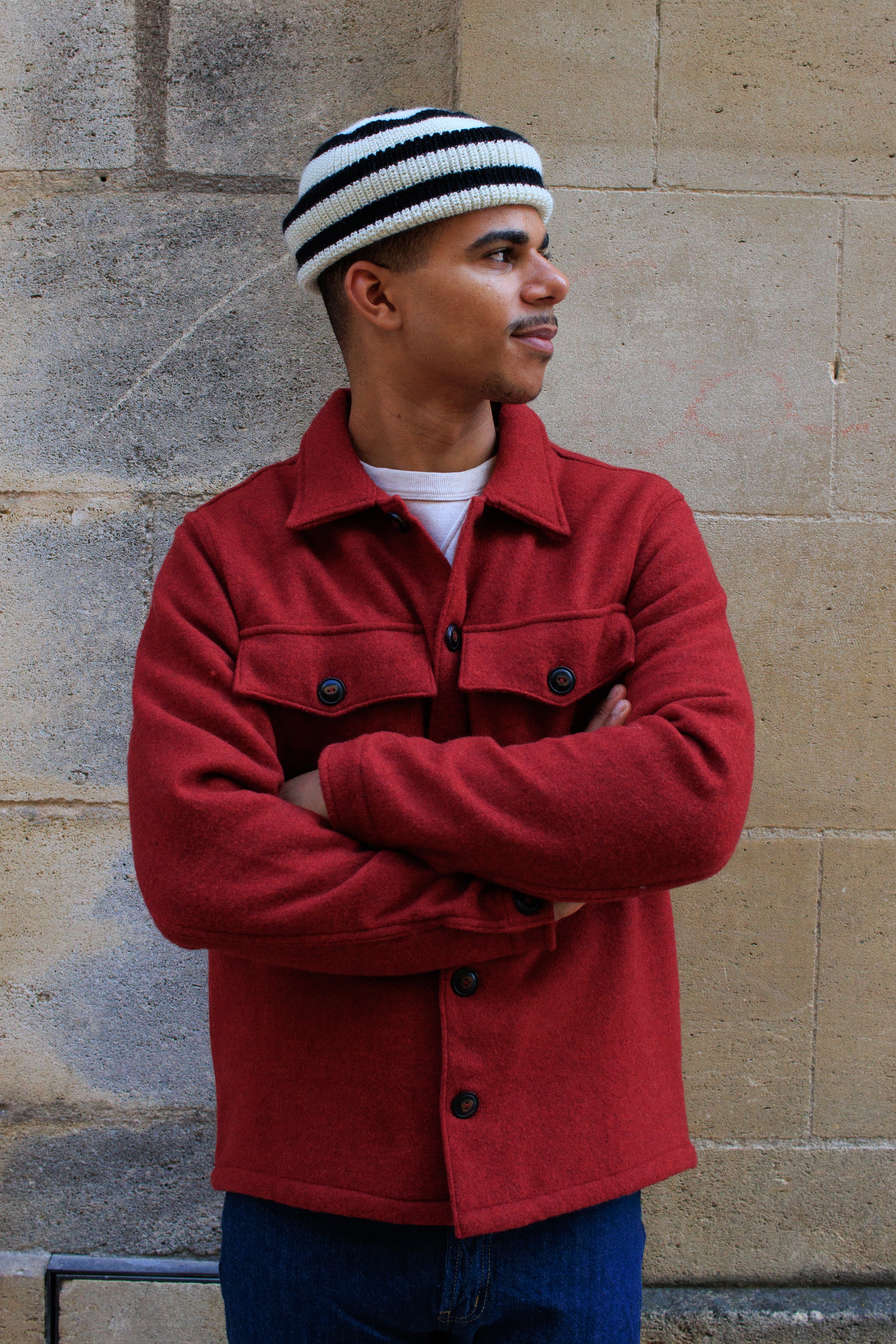 Midway Wool CPO Jacket - Red – bleubrut