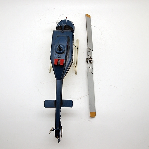 ブリキの飛行機 ヘリコプター EC-EXE／ブルー(Lサイズ) , ブリキの