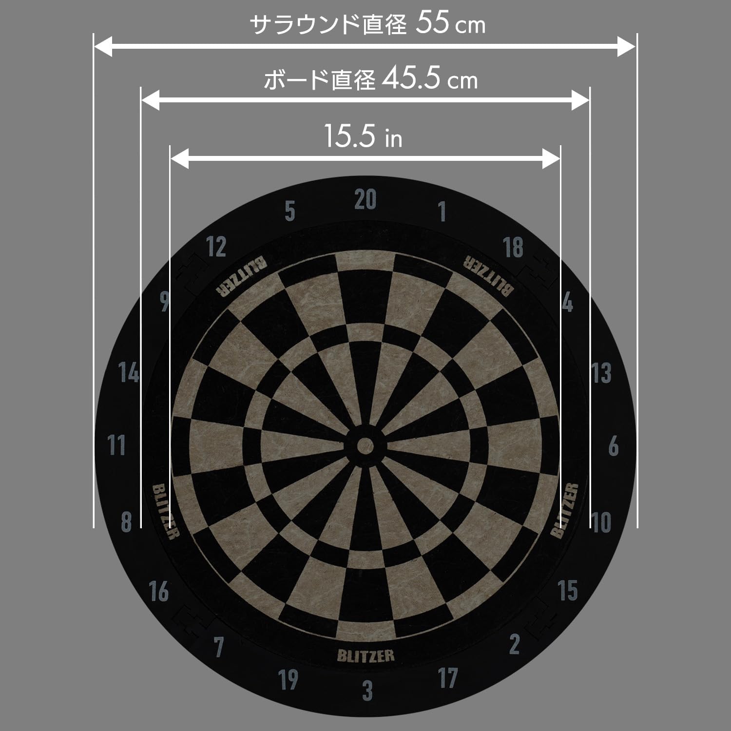 15.5インチ ハードダーツボード bb37-rd | BLITZER(ブリッツァー)