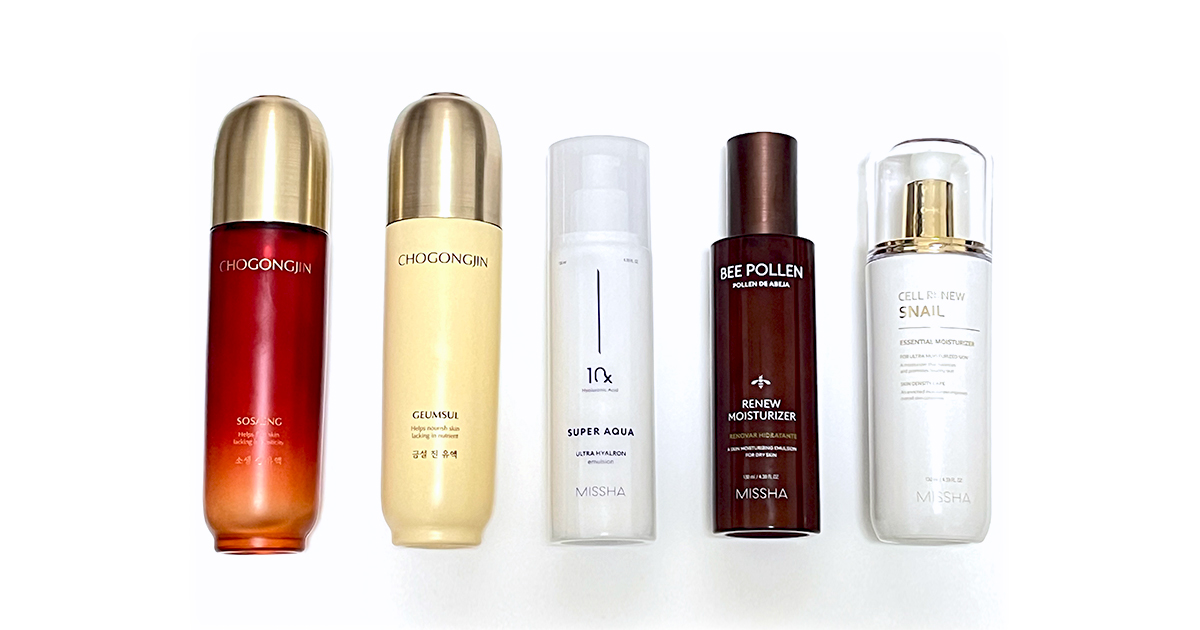 乾燥肌におすすめの乳液は？人気の韓国コスメ乳液5種を徹底比較