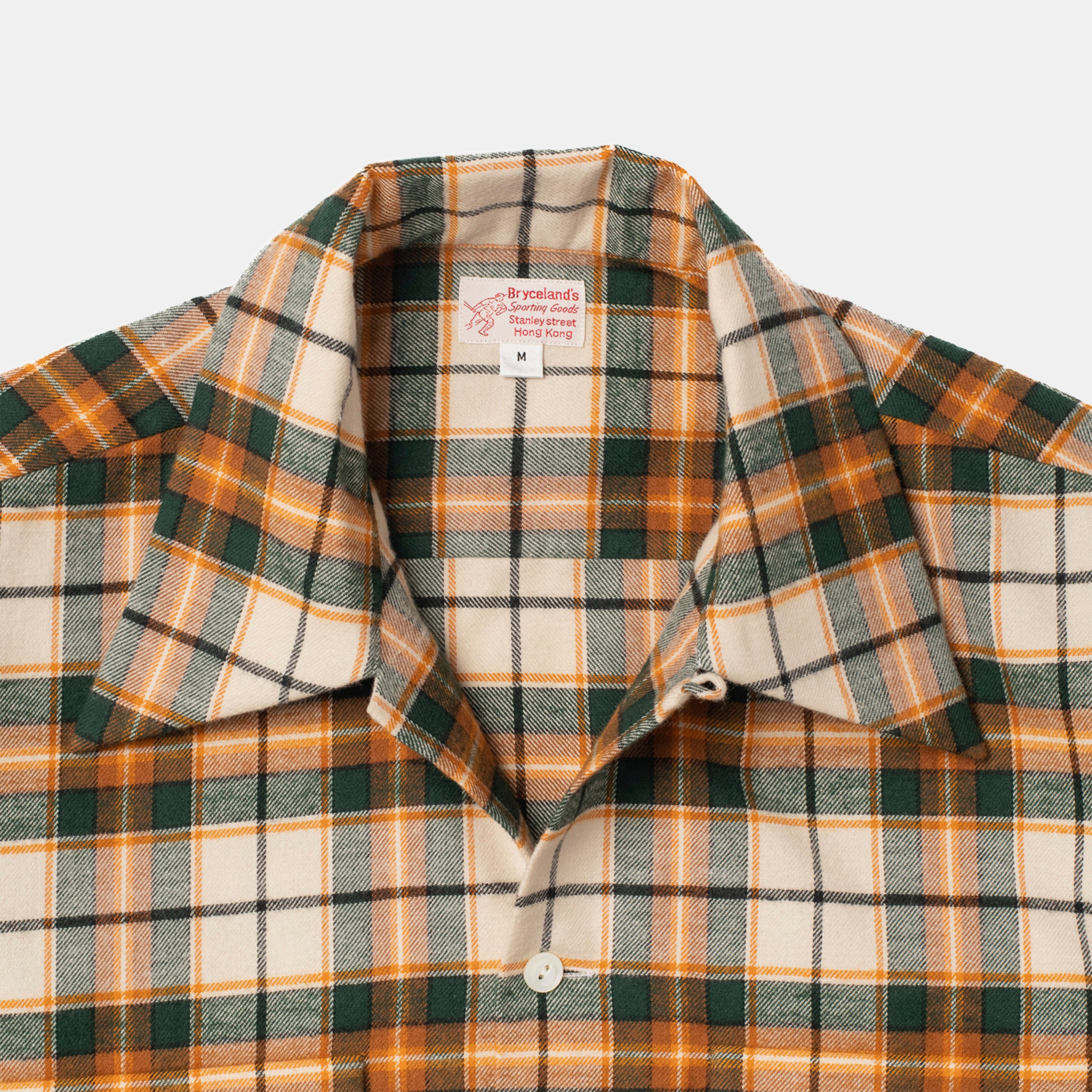 Cotton Sports Shirt Green/Orange Check – Bryceland's