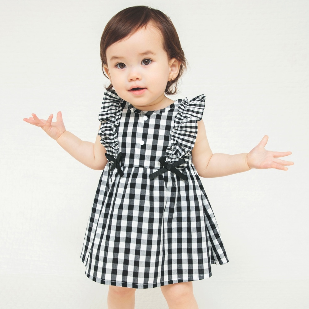 ベビー/ペア/お揃い】シャンブレーギンガムチェックノースリ