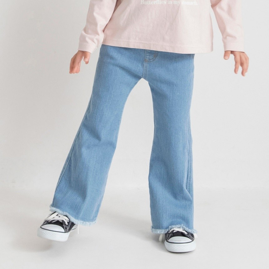 裾フリンジフレアデニムパンツ 2026春夏 ｜子供服&ベビー服