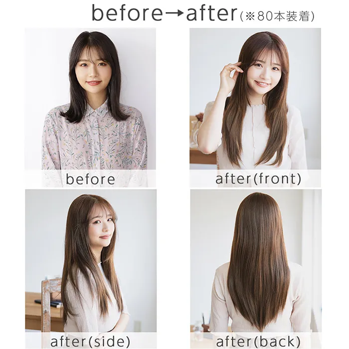 人毛シールエクステ10本分(5シート)（ポイントウィッグ）｜ウィッグの