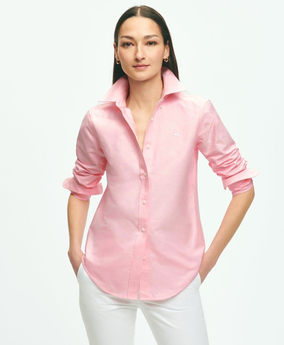 コットン オックスフォード キャンディストライプ ボタンダウンシャツ