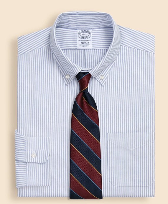 スーピマコットン ボールドストライプ ドレスシャツ Regular Fit Made
