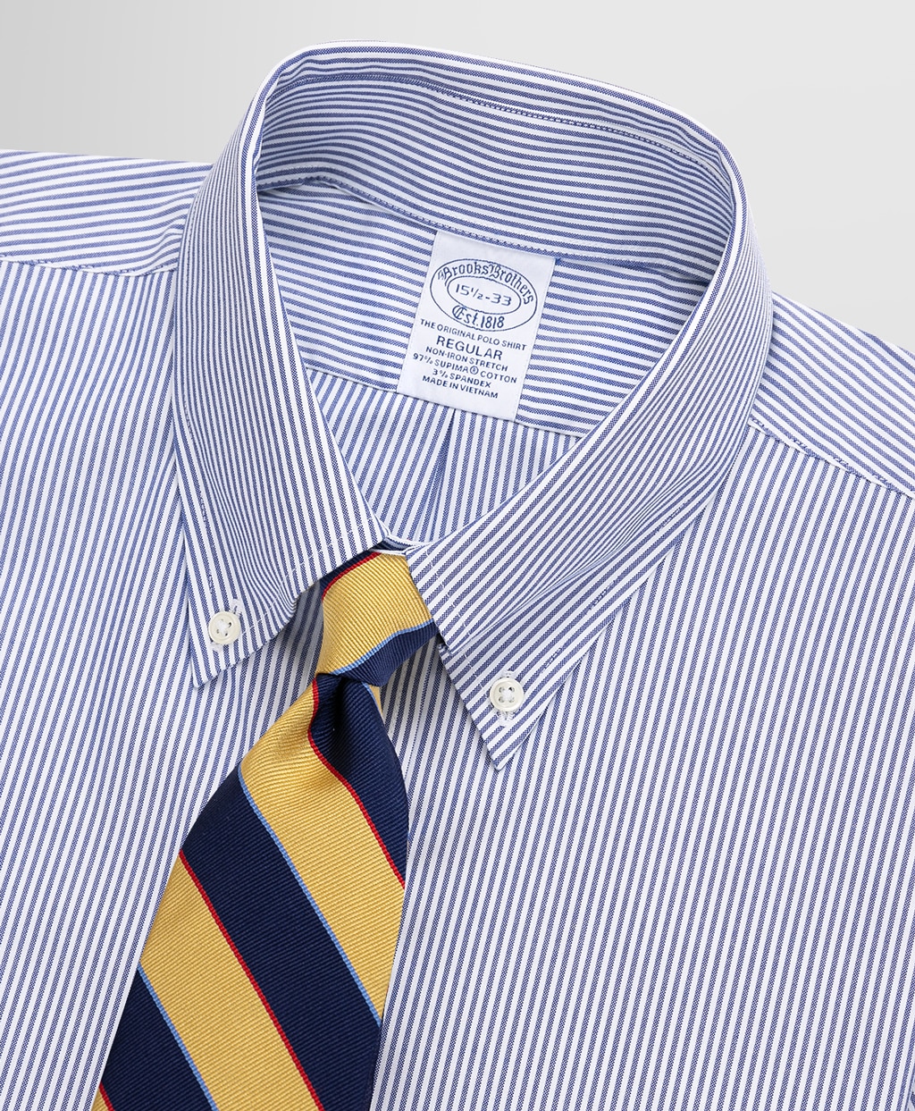 ノンアイロン スーピマコットンストレッチ キャンディストライプ