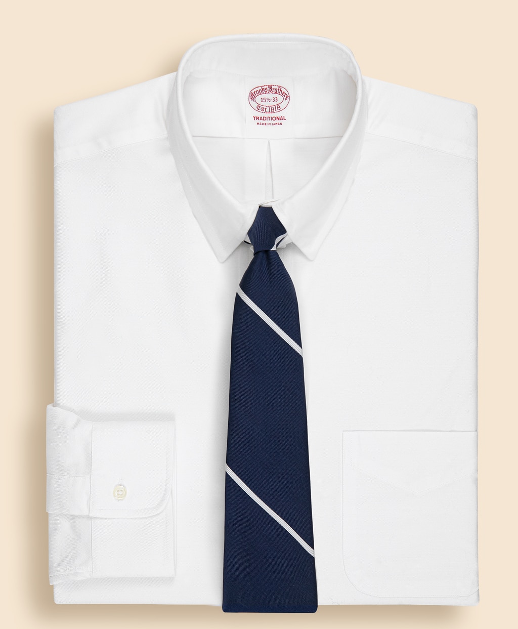 ◇JAPAN TRAD.◇ スーピマコットン タブカラー 6つ釦 ドレスシャツ