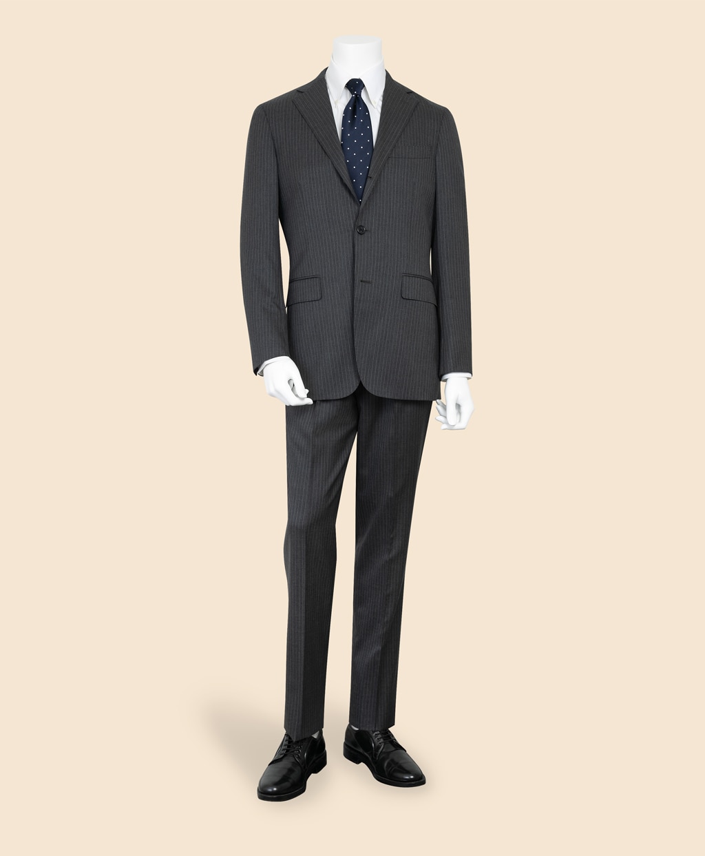 ミラクルクリンプウール シャドーストライプ 段返り3釦スーツ TOKYO