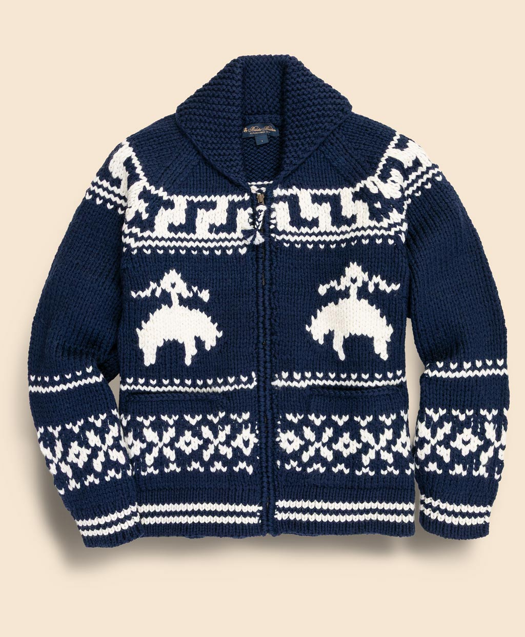 ウール GFロゴ フルジップ カウチンセーター | Brooks Brothers Japan