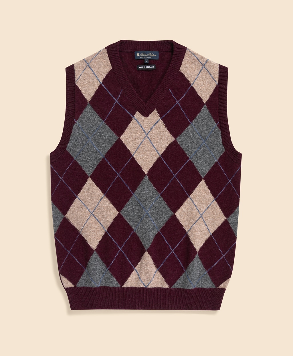 ウール アーガイル Vネックベスト Made in UK | Brooks Brothers Japan