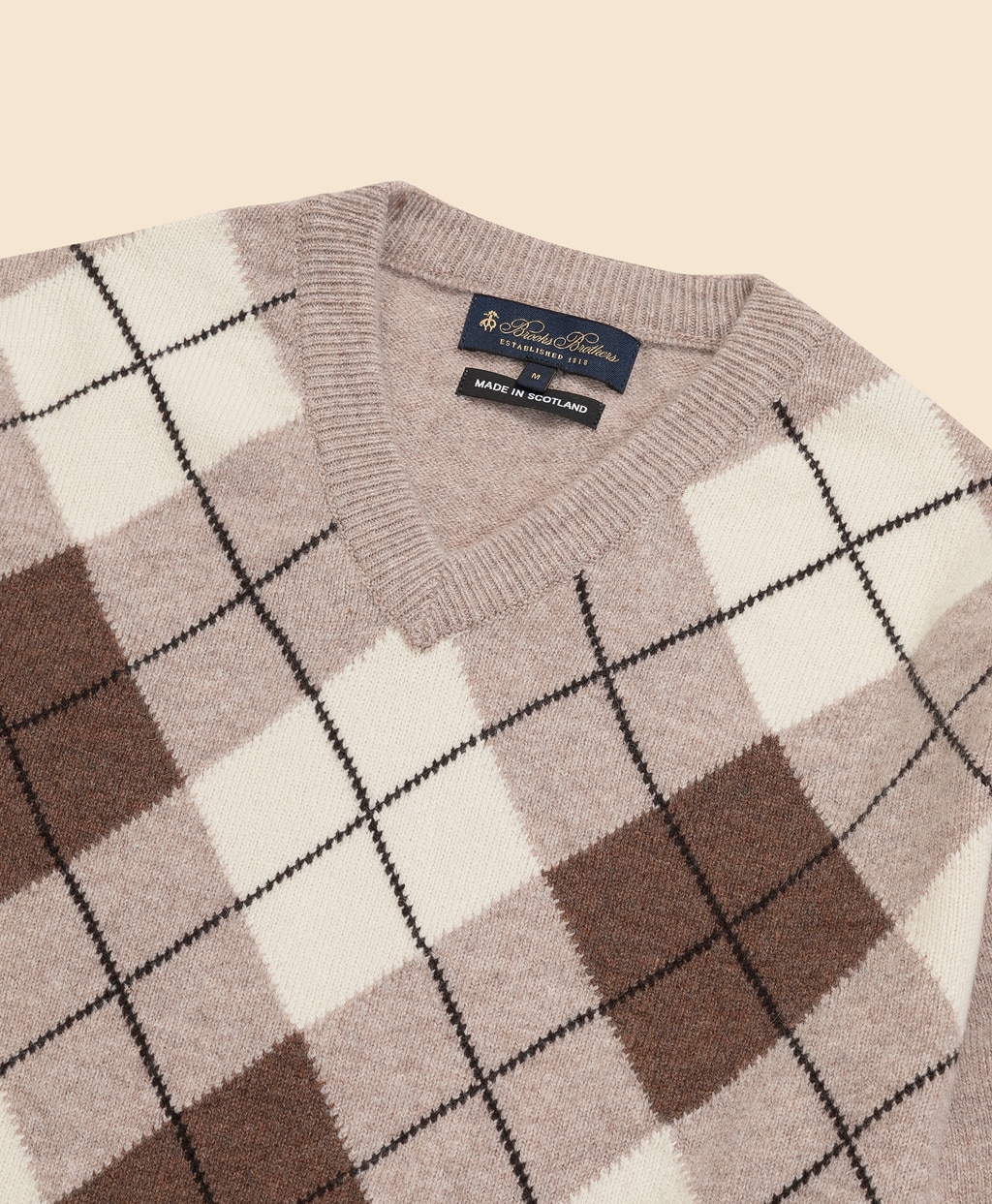 ウール アーガイル Vネックセーター Made in UK | Brooks Brothers