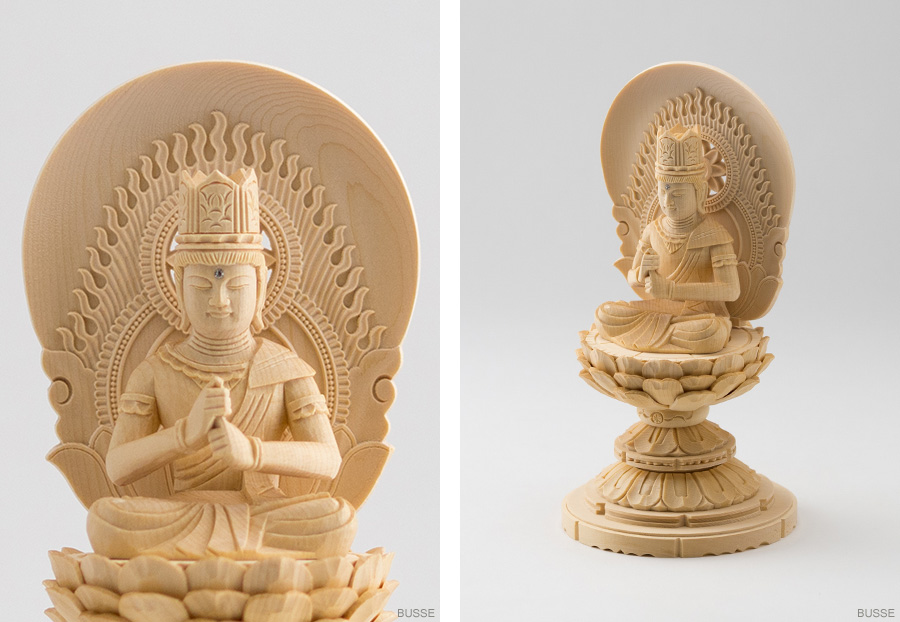 仏像 大日如来 座像 ヒノキ製 丸座 2寸 真言宗 /桧 檜 ひのき 2寸 2.0