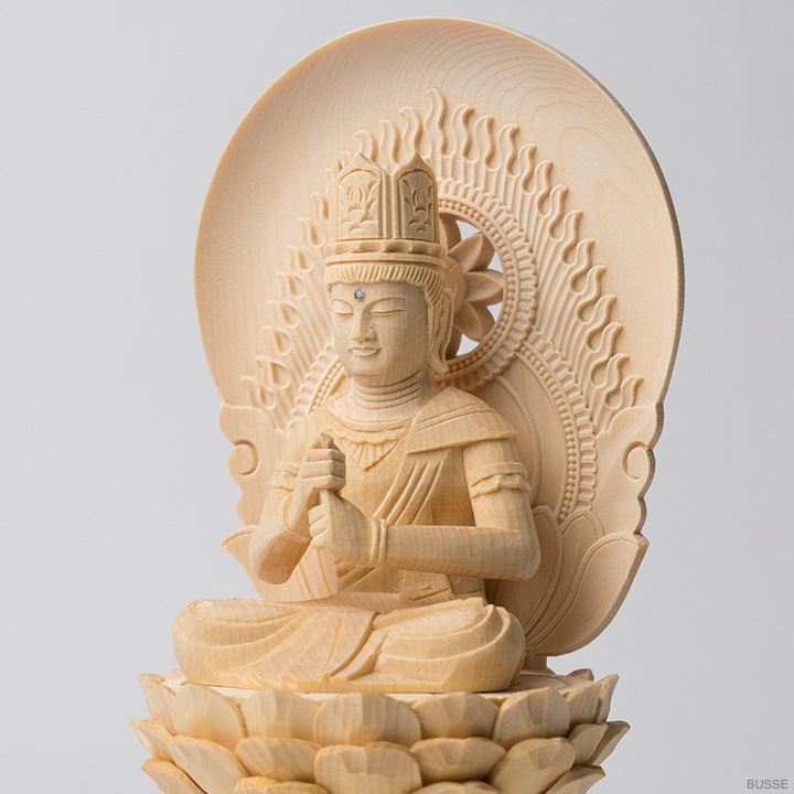 仏像 大日如来 座像 ヒノキ製 丸座 2寸 真言宗 /桧 檜 ひのき 2寸 2.0