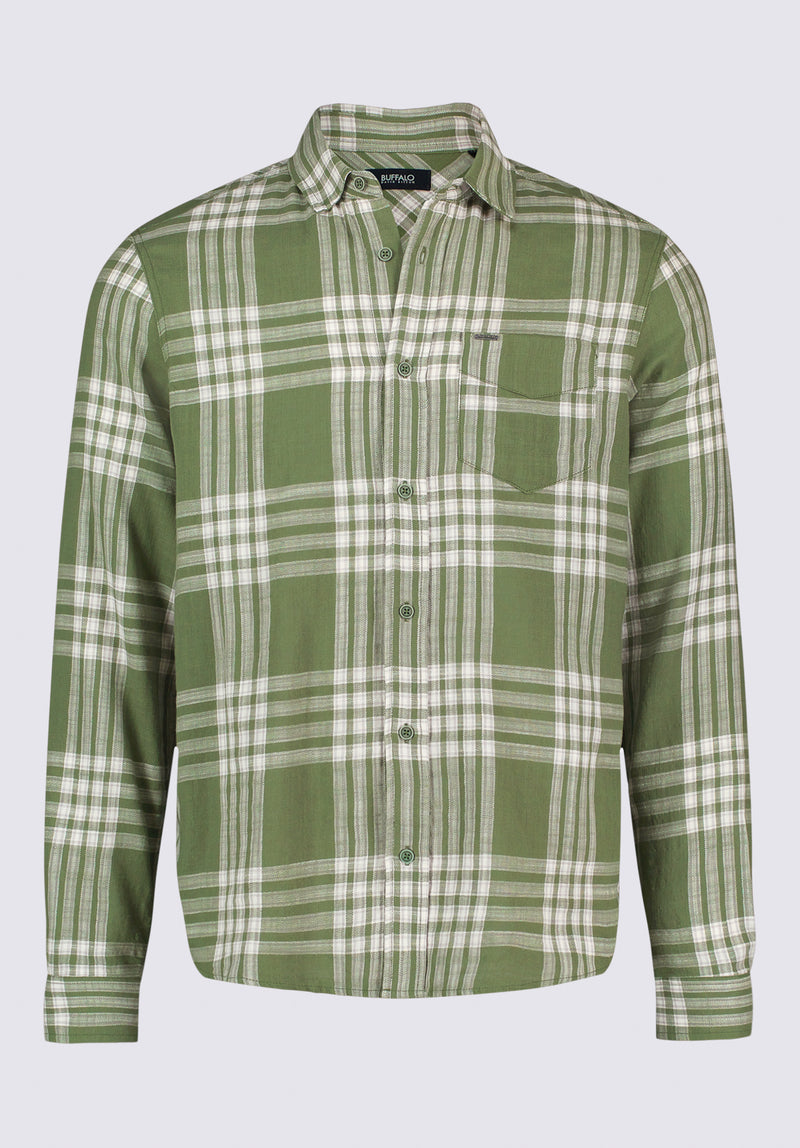 Saroz Men's Plaid Shirt, HEDGE GREEN – Buffalo Jeans