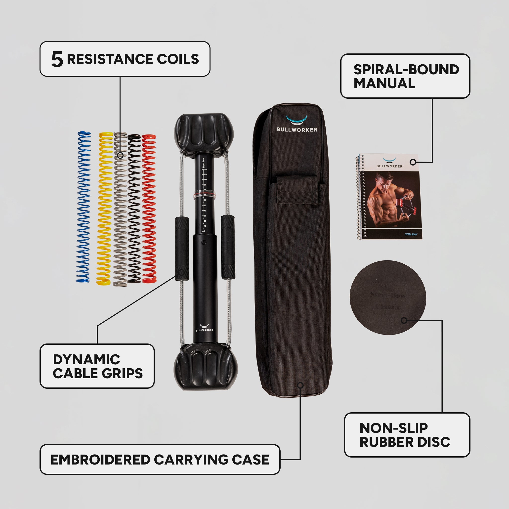 Bullworker Steel Bow™ | Chest, Arm & Ab Workout Tool