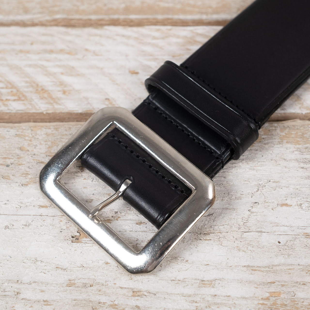 BLACK SIGN Plain Belt with North & Judd co. Buckle Black