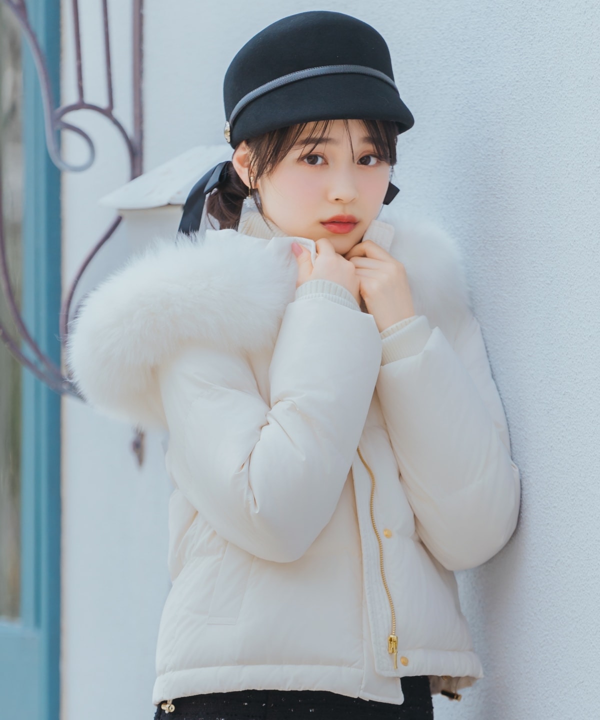 FOXファー付きショートダウン