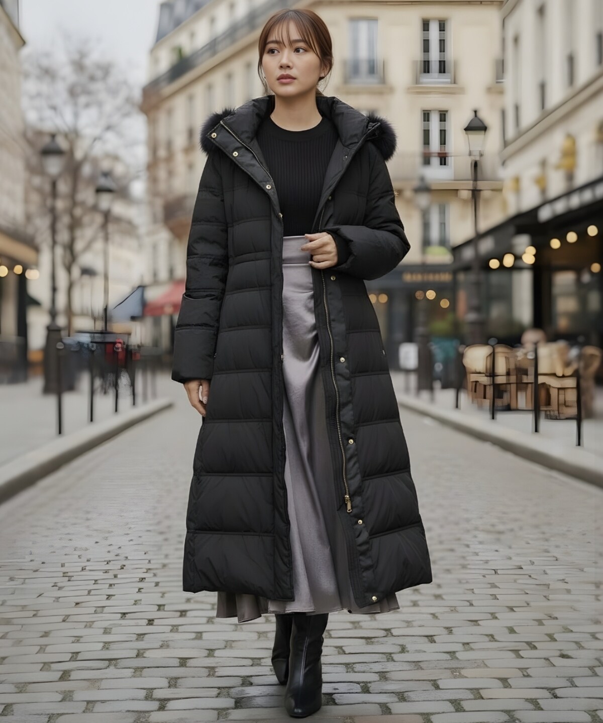 FOXファー付きスーパーロングダウン