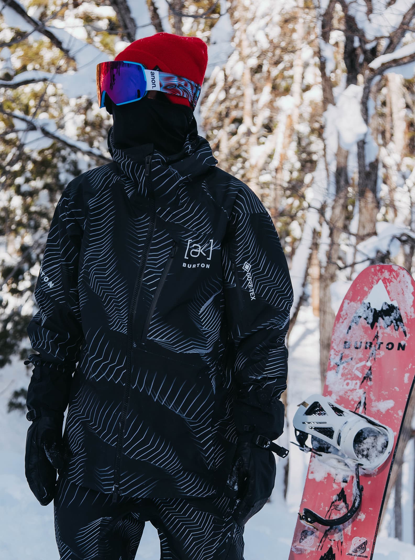 BURTON バートン スノーボードウエア Mサイズ 赤黒チェック