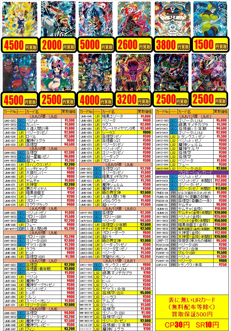 ドラゴンボールヒーローズ買取情報】 / 秋葉原ラジオ会館店の店舗