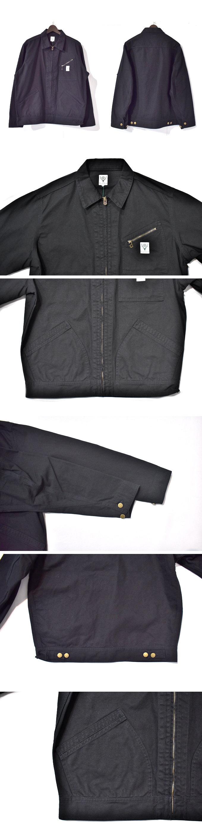 WORK JACKET - 11.5OZ COTTON CANVAS / BLACK | South2 West8