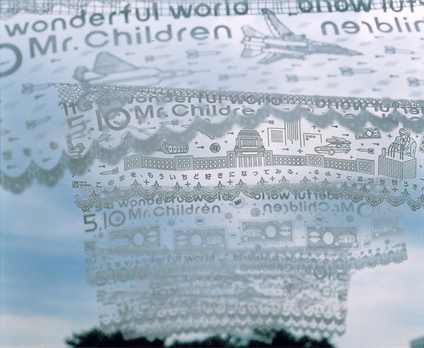 Mr.Children 「It's a wonderful world」（吊り広告：レース）｜works