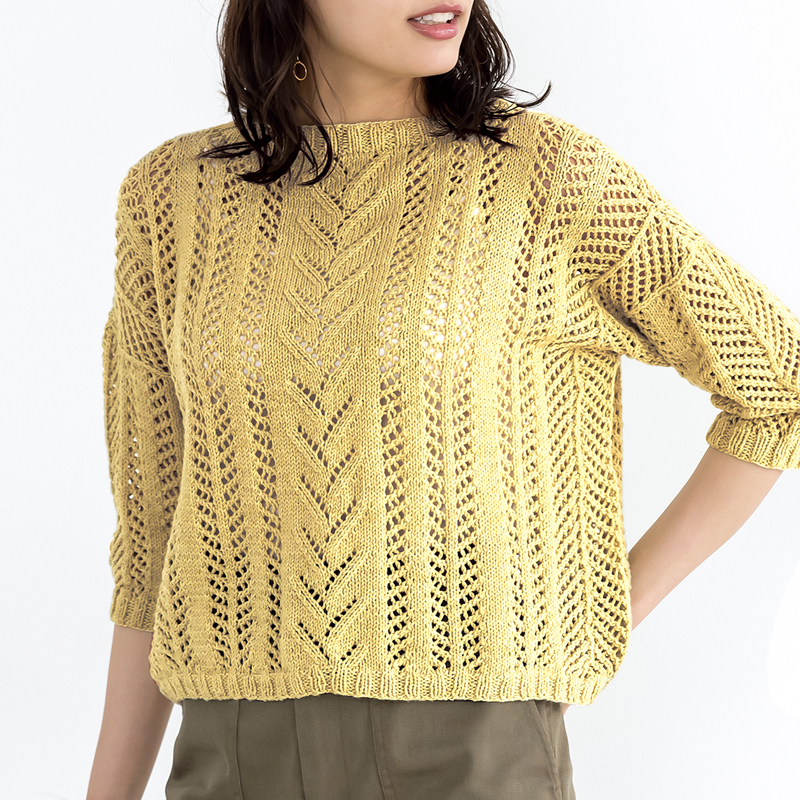 221SS-02 透かし編みセーター 1254 ラフ - ごしょう産業株式会社