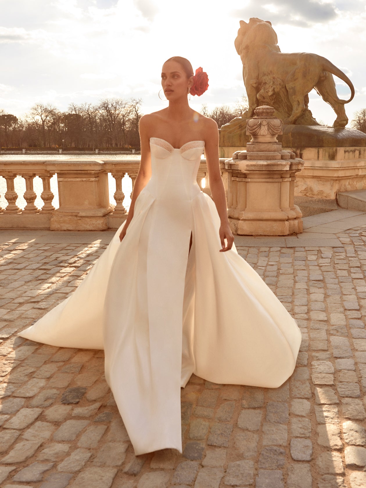 Esmeralda | Strapless Pearl Embellished Corset Wedding Dress