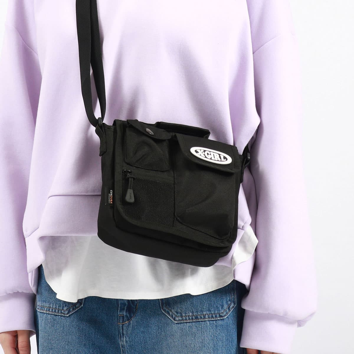 X-girl エックスガール MULTI POCKET SHOULDER BAG ショルダーバッグ