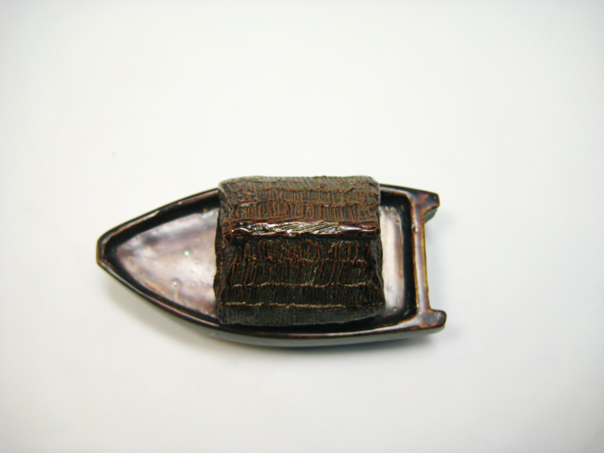 茶道具 香合 乾漆 乾漆香合 苫舟香合 中川正斎作 茶道具・古道具・古